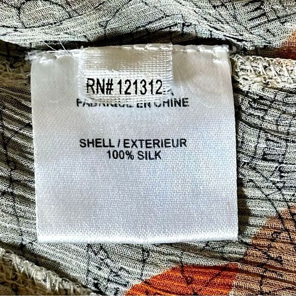 Gryphon New York Silk Semi Sheer Blouse in Vintage Leaf Sz XS/S - Picture 6 of 7